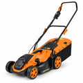 Airfind 14-Inch 12-Amp Corded Electric Lawn Mower w/ 5-Position Height Adjustment, Metal Frame, 44-45.5 x 14 x 38.5-39.5 Footprint, Orange