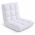 AIRFIND Floor Chair with 14-Position Adjustable Backrest, Padded Seat and Steel Frame, Lay-Flat Lounge Seat for Reading and Gaming, White