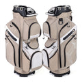 Airfind 14-Way Golf Cart Bag with Molded Lock Top Full-Length Dividers, 11 Pockets, Rain Hood and Umbrella Holder for Men and Women, Khaki