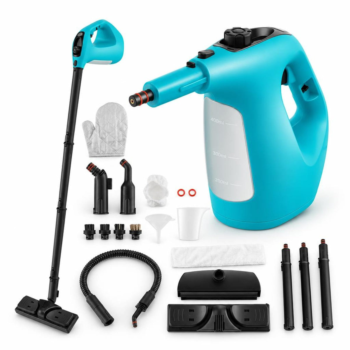 Airfind 1400W Handheld Steam Cleaner with 14-Piece Accessory Kit and Child Lock, PP Frame, 13 x 5 x 9.5 Footprint, Blue
