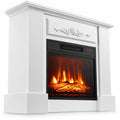 Airfind 1400W TV Stand Electric Fireplace Mantel with Remote Control, 22 lbs Capacity, MDF PB Steel plastic tempered glass Frame, White