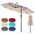 Airfind 15.5FT Extra-Large Patio Umbrella 12 Reinforced Metal Ribs, 180G Polyester Fabric Metal External Frame, Beige
