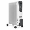 Airfind 1500W Electric Space Heater with Adjustable Thermostat, White, Size 14in x 6in x 23in (L x W x H), Fins width 6in