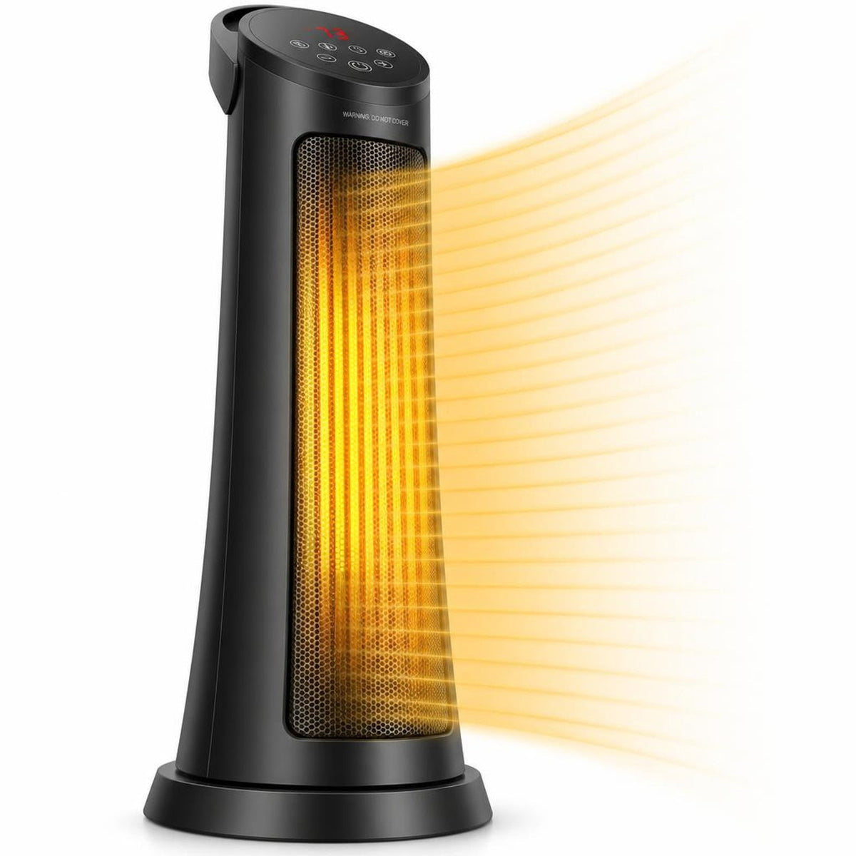 Airfind 1500W PTC Fast Heating Space Heater with Remote Control, ABS PP PA66 PC steel Frame, 10 x 10 x 29(L x W x H) Length of Footprint, Black