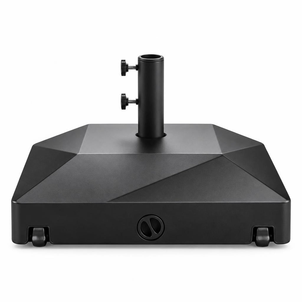 Airfind 154lbs Mobile Fillable Patio Umbrella Base with 4 Wheels, HDPE Metal Frame, 21.5 x 21.5 x 15 Base Footprint, Black
