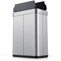 Airfind 16 Gallon Trash Can with Wing Lids for Bedroom Bathroom Kitchen, Stainless Steel ABS Frame, Silver