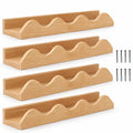 Airfind 16 Inch Kids Bookshelf Set of 4 Floating Nursery Book Shelves for Decoration Book Toy Storage, 11 lbs Capacity, Fir Wood Frame, Natural