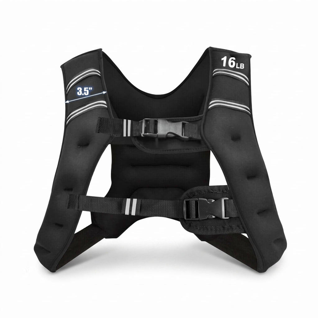 Airfind 16 LB Workout Weighted Vest with Adjustable Buckles and Reflective Strips for Running Walking and Strength Training, Black