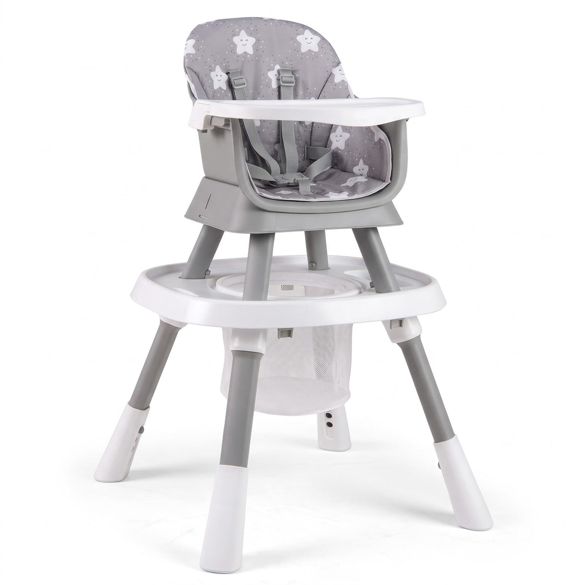 Airfind 16-in-1 Baby High Chair with Activity Center and Booster Seat for Babies and Toddlers, 44 lbs Capacity, Metal Frame, Grey