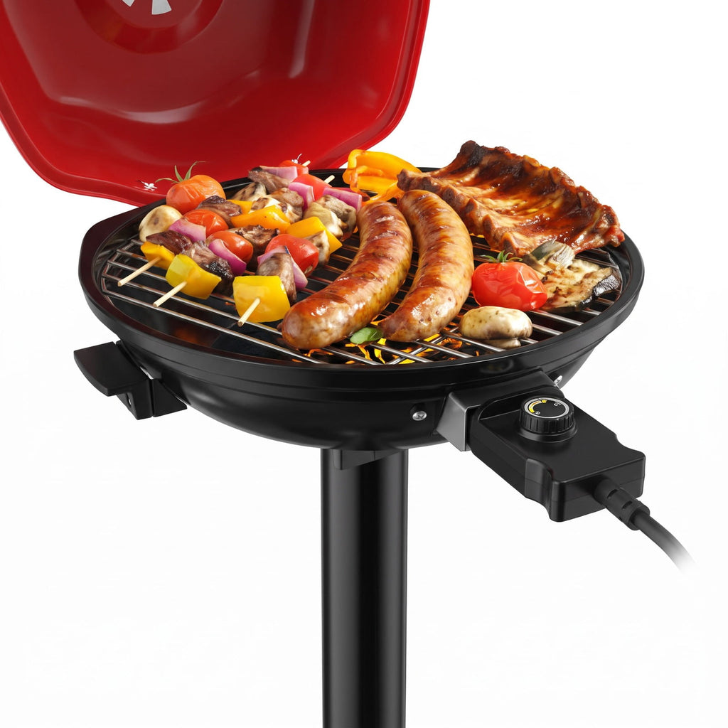 Airfind 1600W Portable Electric BBQ Grill with Removable Non-Stick Rack, Metal Stainless Steel, 20.5 Inch X 17.5 Inch X 32.5 Inch, Black