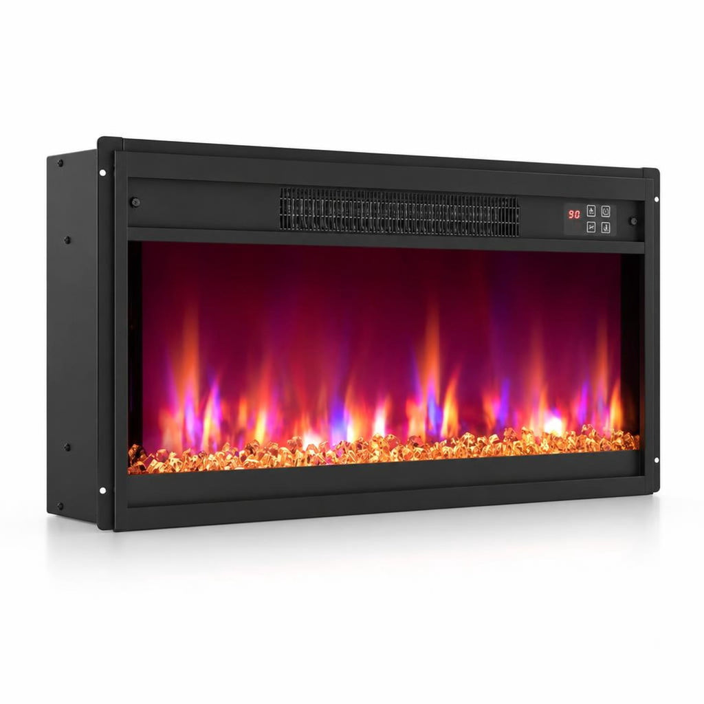 Airfind 18/23/26 Inch 1500W Electric Fireplace Insert with Remote Control-26 inches, Metal Tempered Glass Frame, 19.3in x 4.8in x 17.7in Footprint