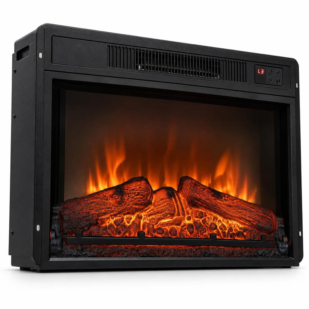 Airfind 18/23 Inch Electric Fireplace Inserted with Adjustable LED Flame-23 inches, Iron glass Frame