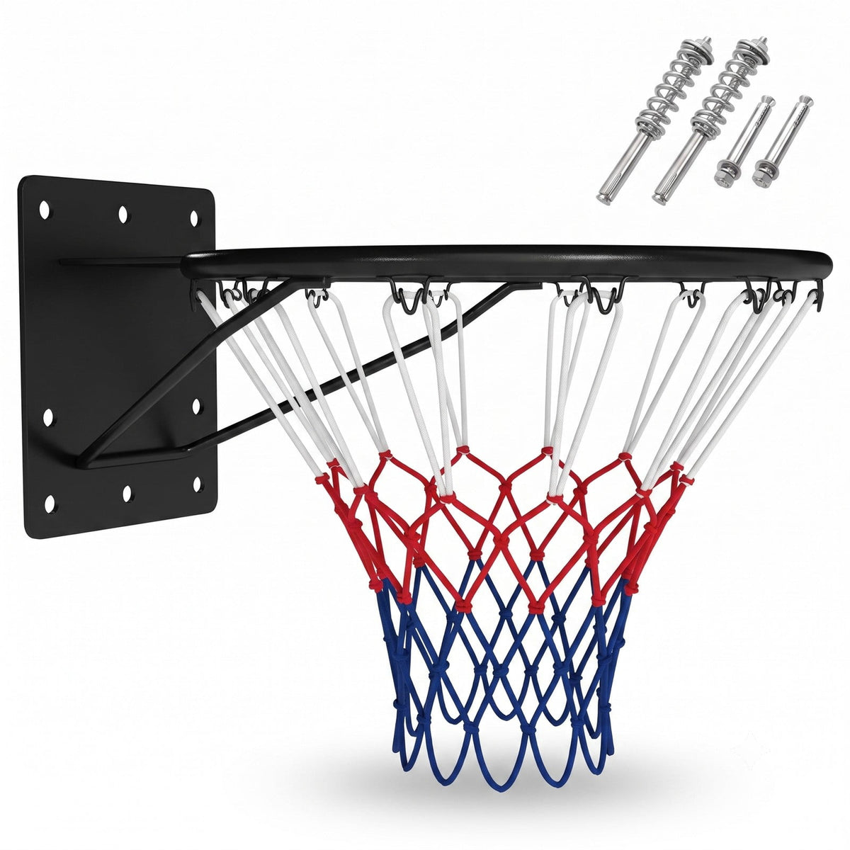 Airfind 18 Inch Basketball Rim Heavy Duty Wall Mounted Goal Replacement Steel Hoop with Nylon Net for Indoor Outdoor Play, Black