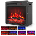 Airfind 18 Inch Electric Fireplace Insert featuring Remote Control and 7 Realistic Flame Colors, Metal ABS Tempered Glass Frame, Black
