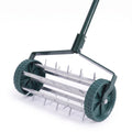 Airfind 18 Inch Rolling Lawn Aerator with Anti, Steel rubber PP Frame, 18 Inch x 8 Inch x 50 Inch Footprint, Green