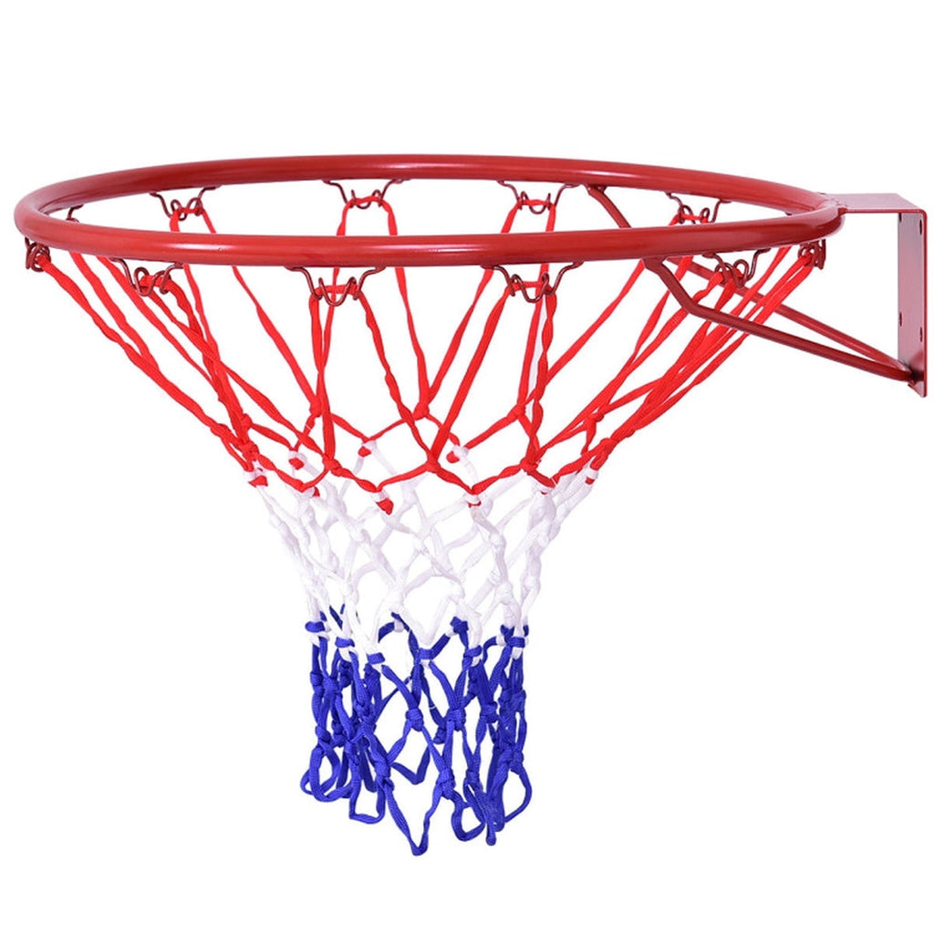 Airfind 18 Inch Steel Replacement Basketball Rim with All-Weather Polyethylene Net and Wall Mount Hardware for Indoor Outdoor Backboard Hoop Repair and Basketball Goal Restoration, Multicolor Net