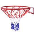 Airfind 18 Inch Steel Replacement Basketball Rim with All-Weather Polyethylene Net and Wall Mount Hardware for Indoor Outdoor Backboard Hoop Repair and Basketball Goal Restoration, Multicolor Net