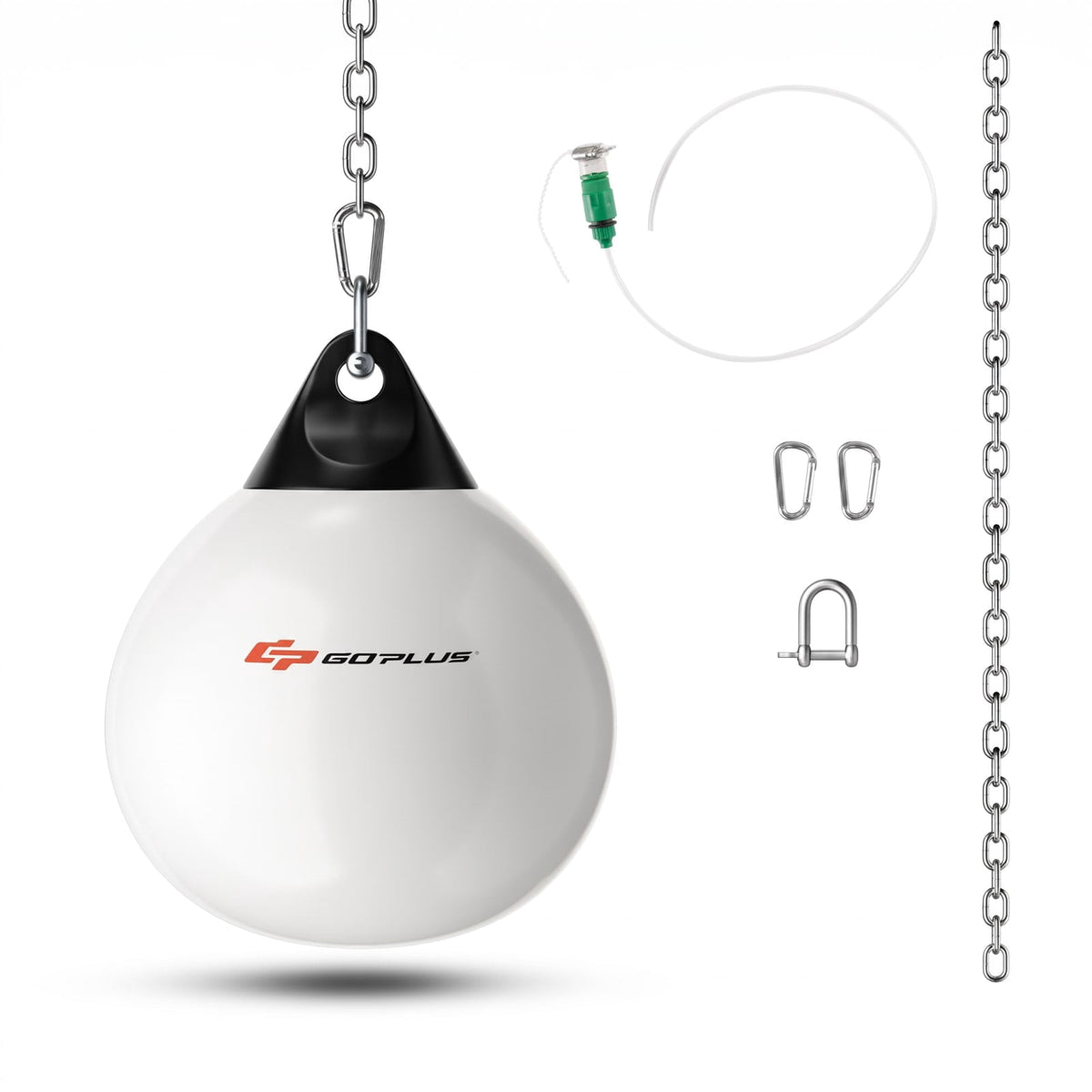 Airfind 18 Inch Water Aqua Punching Bag with Adjustable Metal Chain and Water Hose for Home Gym Boxing and Reaction Training, White