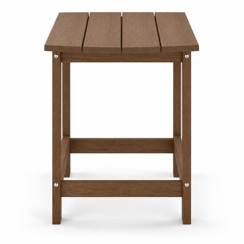 Airfind 18 Inch Weather Resistant Side Table for Garden Yard Patio, 200 lbs Capacity, HDPE Frame, 19 x 14.5 x 18 Footprint, Coffee