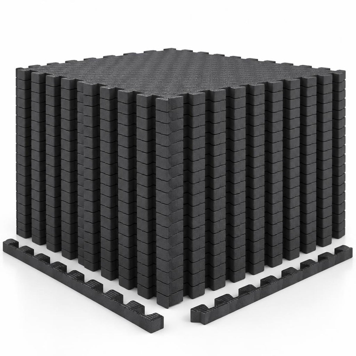 Airfind 18 PCS Puzzle Exercise Mat EVA Foam Interlocking Floor Tiles, Black, Size of Each Piece 24 x 24 x 0.6Net W