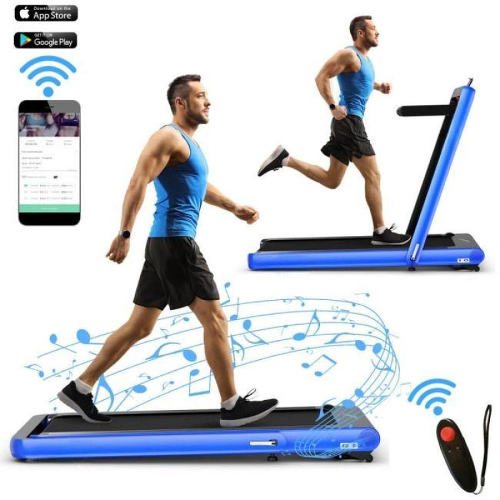 Airfind 4.75HP Walking Pad Treadmill for home with LED display and remote control plus 7-layer anti-slip belt for under desk walking, Navy