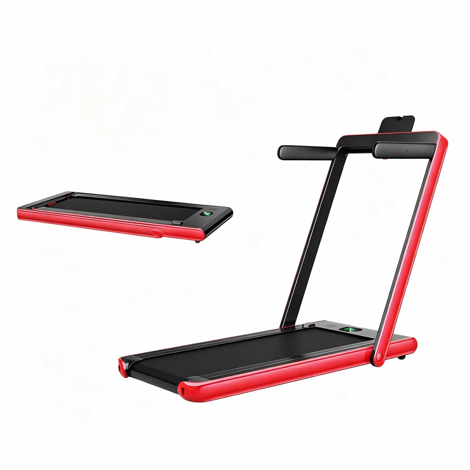 Airfind 2.25HP 2-in-1 Walk-to-Run Folding Treadmill with APP Sync Audio Console, Red