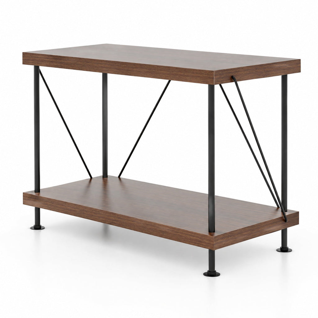 Airfind 2/3/4/5-Tier Multipurpose Display Rack with Metal Frame-2, 45 lbs Capacity, MDF Metal 2-tier: Frame, Walnut