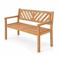 Airfind 2-Person Patio Acacia Wood Garden Chair with Armrests and Backrest for Porch, 800 lbs Capacity, Acacia Wood Frame, Teak