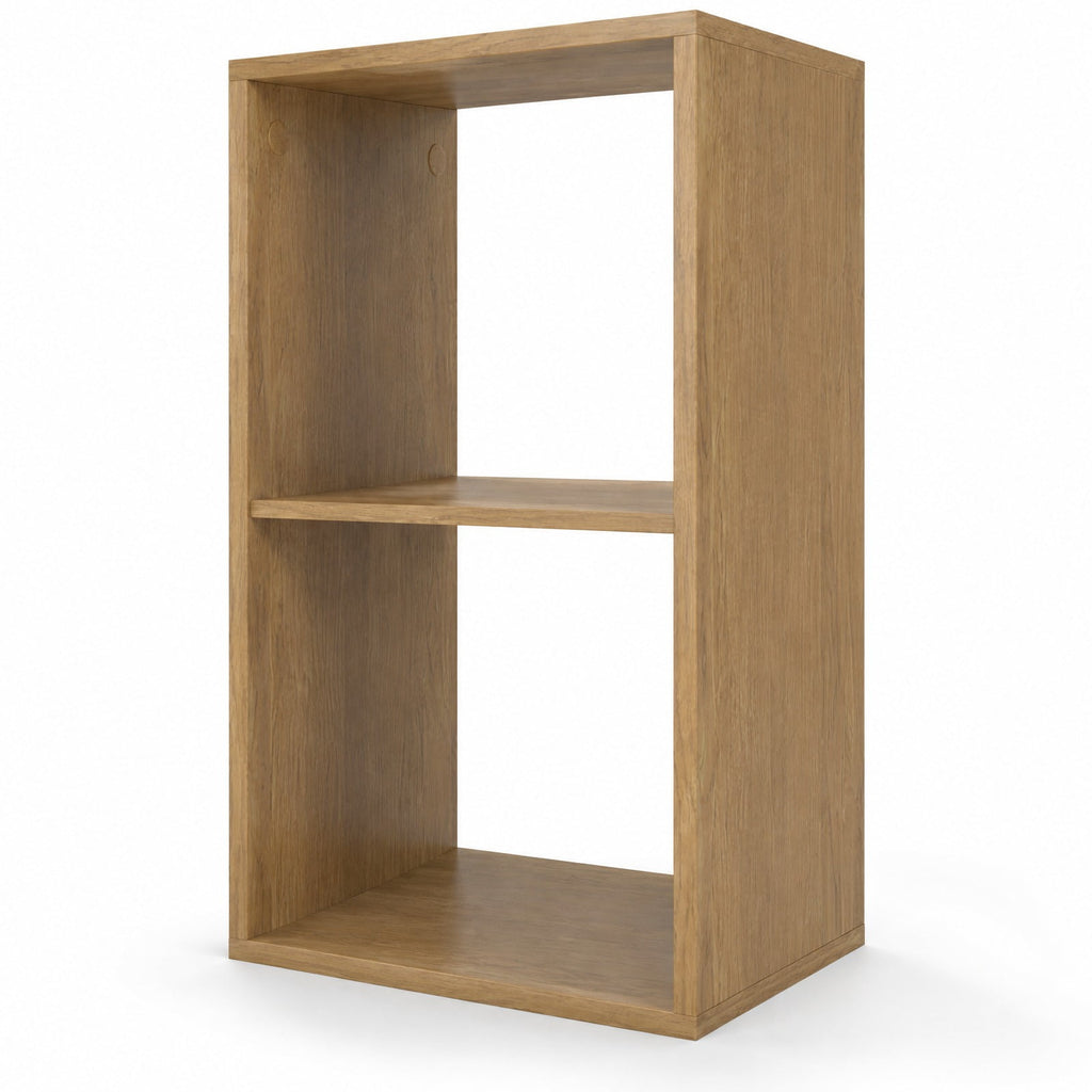 Airfind 2 Cube Bookshelf with Back Guardrail for Living Room Bedroom, Engineered Wood Frame, 14 Inch x 13 Inch x 27.5 Inch Depth of Bottom Shelf 12 Inch Footprint