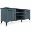 Airfind 2-Door TV Stand for TVs up to 65 Inch Mid Century Modern Entertainment Center, 176 lbs Capacity, Engineered Wood Metal Frame, Turquoise