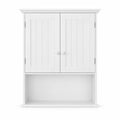 Airfind 2-Door Wall Mount Bathroom Storage Cabinet with Open Shelf, MDF Metal Frame, White, Overall dimension 23.5in x 8in x 28in(L x W