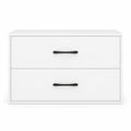 Airfind 2-Drawer Stackable Horizontal Storage Cabinet Dresser Chest with Handles, 66 lbs Capacity, Particleboard Frame, 24 Footprint, White