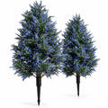 Airfind 2 Pack 3.3 ft Artificial Lavender Topiary Trees with Ground Spikes for Indoor Outdoor, PP PE Frame, Lavender