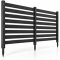 Airfind 2-Panel Wooden Outdoor Privacy Fence with Ground Stakes, Fir Wood Frame, Black, Product Dimensions of Each Screen 38.5 Inch