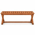 Airfind 2-Person 44 Solid Wood Outdoor Bench with Slatted Seat for Patio Park Balcony-1 Piece, 44 x 16.5 x 17Weight Footprint, Wood