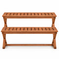 Airfind 2-Person 44 Solid Wood Outdoor Bench with Slatted Seat for Patio Park Balcony-2 Piece, 44 x 16.5 x 17Weight Footprint, Wood