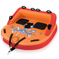 Airfind 2 Person Water Sport Inflatable Towable Tube for Boating with High Backrest and Padded Handles for Lake River and Sea Riding, Orange