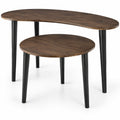 Airfind 2 Pieces Mid Century Nesting Tables with Rubber Wood Legs, 66 Lbs Capacity, Rubber Wood MDF for Convenient Everyday Use, Walnut