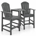 Airfind 2-Seat Adirondack Chair All-Weather Adirondack Chair with Double Connecting Tray, Chair 330 lbs Capacity, HDPE Frame, Gray
