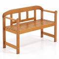 Airfind 2-Seater Outdoor Acacia Wood Garden Bench with Backrest Armrests, 800 lbs Capacity, Acacia Wood Frame, Wood