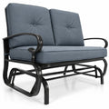 Airfind 2 Seats Outdoor Swing Glider Chair with Comfortable Cushions, 440 lbs Capacity, Steel olefin fabric foam Frame, Gray