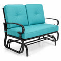 Airfind 2 Seats Outdoor Swing Glider Chair with Comfortable Cushions, 440 lbs Capacity, Steel olefin fabric foam Frame, Green