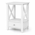 Airfind 2-Tier 16 x 14 Inch Multifunctional Nightstand with Storage Drawer, 66 lbs Capacity, MDF Frame, 16in x 12in x 24in (L x W x H) Drawer Footprint