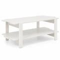 Airfind 2-Tier Coffee Table Slatted Wood Center Table with Storage Shelf, 135 lbs Capacity, Engineered Wood Frame, 45 x 23.5 x 18.5 Footprint