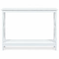 Airfind 2-Tier Console X-Design Sofa Side Accent Table, 66 lbs Capacity, P2 MDF Frame, 39.5 x 12 x 31.5 Footprint, White