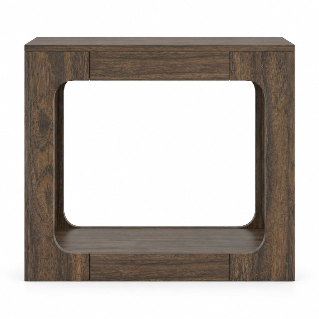 Airfind 2-Tier End Table with Storage Shelf for Living Room, 135 lbs Capacity, Engineered Wood Frame, 23.5 x 12 x 22 Footprint, Walnut