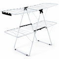 Airfind 2-Tier Foldable Clothes Drying Rack with Adjustable Gullwing, 80 lbs Capacity, Steel Plastic Frame for Everyday Use, White