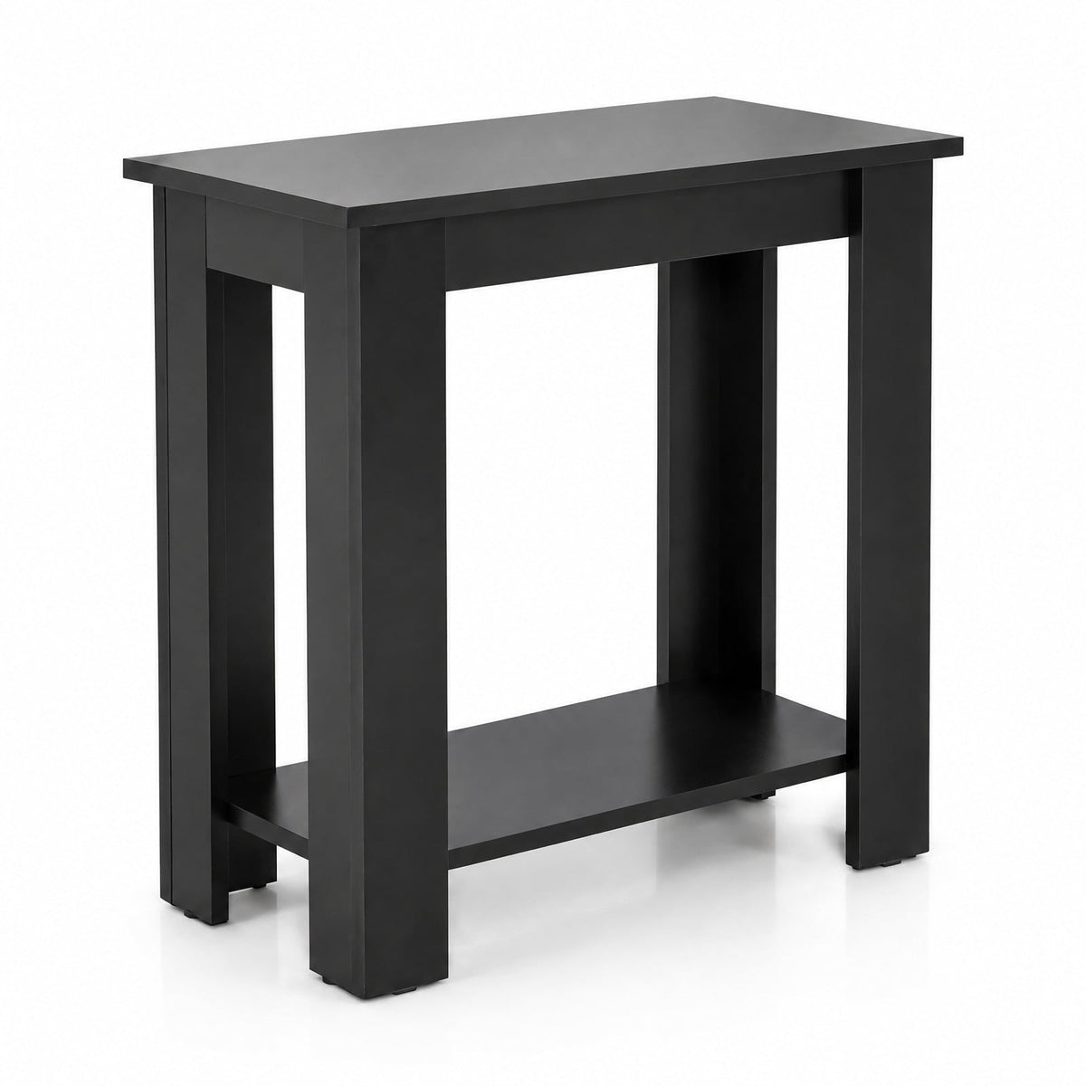 Airfind 2-Tier Modern Compact End Table with Storage Shelf, 110 lbs Capacity, Engineered Wood Frame, 23.5 x 12 x 24 Footprint, Black