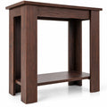 Airfind 2-Tier Modern Compact End Table with Storage Shelf, 110 lbs Capacity, Engineered Wood Frame, 23.5 x 12 x 24 Footprint, Brown
