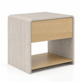 Airfind 2-Tier Modern Style Nightstand with Drawer and Open Shelf, 77 lbs Capacity, Metal Engineered Wood Frame, 24in x 18in x 23in Footprint, Oak